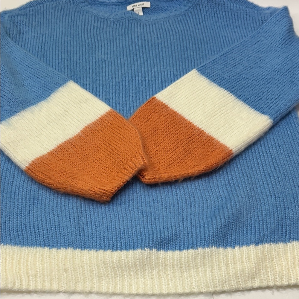 Nine West Women's Soft Blue Crew Neck Sweater - Picture 12 of 16